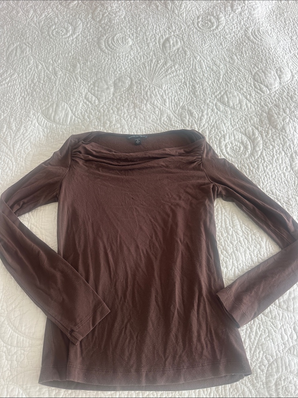 Banana Republic Chocolate Brown Boatneck Long Sleeve Top